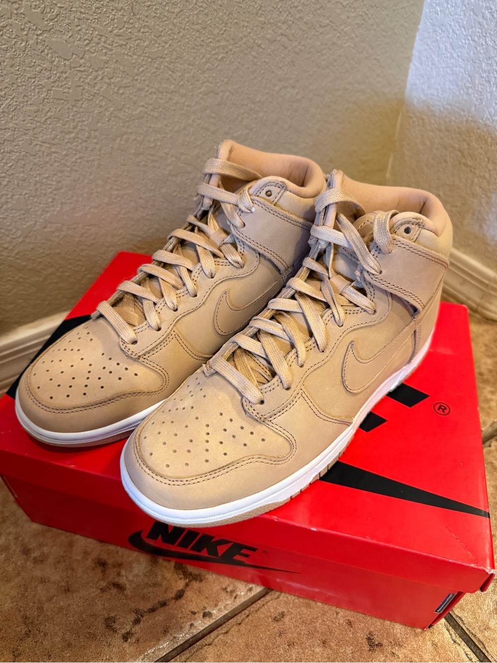 Nike Men's High-Top Sneakers in Beige/Tan